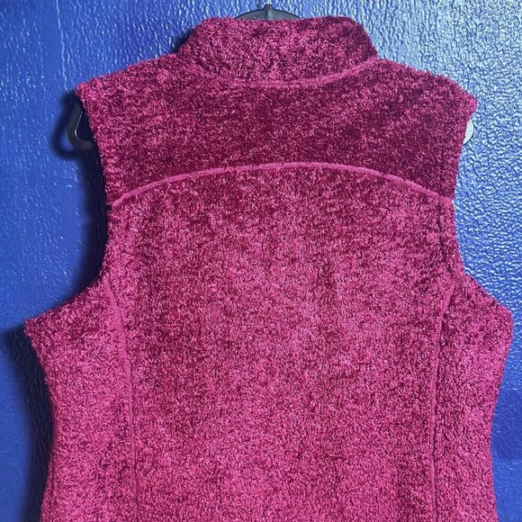 L.L. Bean Vest Full Zip Plush Burgundy Women's Size XL Zippered Pockets Casual - Picture 5 of 11
